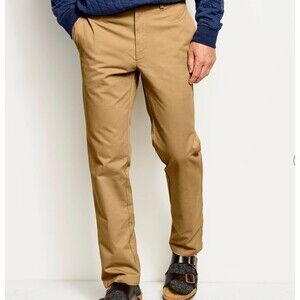 Orvis Ultimate Trim Fit Chino Pants Field Khaki Rugged Pure Cotton Twill 36x32